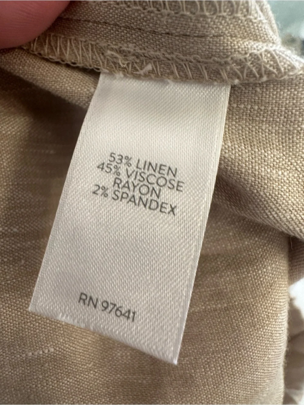NWOT J. Jill Linen Stretch Pull On Split Hem Crop Ankle Pants Sz Small Natural
